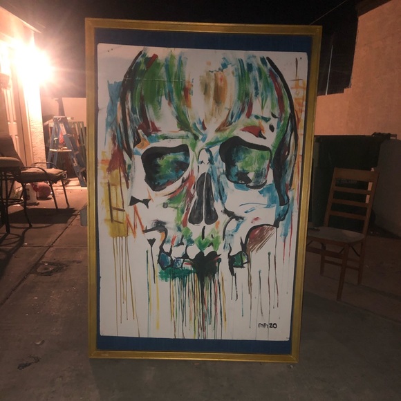 Very cool abstract bright colors skull painting - Picture 1 of 4